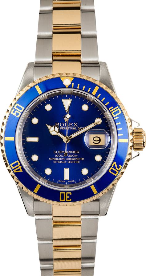 silver and gold rolex with blue face|Rolex submariner blue gold price.